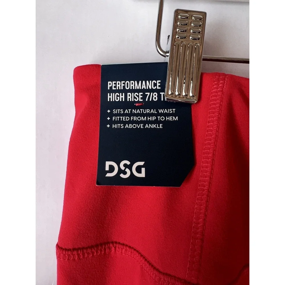 DSG Women's 7/8 Cropped Leggings Size‎ XL Red High Rise